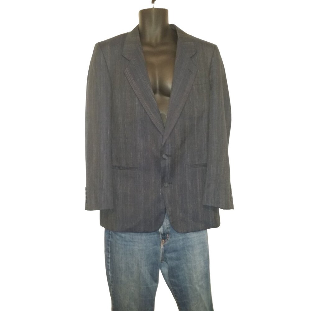 Giovanni 2‎ Piece Suit Men Sz 40 R Blue Pinstripe Designer Rome New York